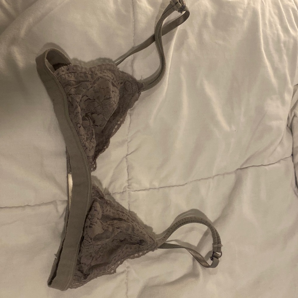 Grey lingerie bralette